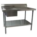 Bk Resources 30 in W x 72 in L x Free Standing, Stainless Steel, Prep Table BKMPT-3072S-L